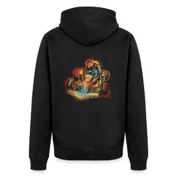 Go Kart Karting Karting Colorful - Unisex Premium Organic Zip Hoodie - black - Back - Nico (187cm)