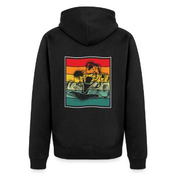 Go Kart Kartfahren Kartfahrer Cool - Unisex Premium Bio Zip Hoodie - Schwarz - Hinten - Nico (187cm)