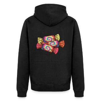 Krawattenfärbung Süßigkeiten - Hippie Halloween - Unisex Premium Bio Zip Hoodie - Schwarz - Hinten - Nico (187cm)