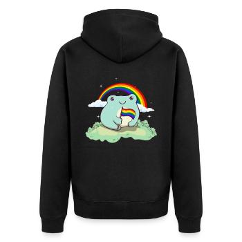 Gay Pride Rainbow Flag Mignonne Grenouille - Veste à capuche bio Premium Unisexe - noir - Dos - Nico (187cm)
