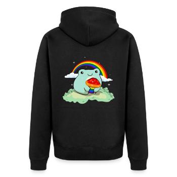 Gay Pride Rainbow Flag Mignonnes Grenouilles - Veste à capuche bio Premium Unisexe - noir - Dos - Nico (187cm)