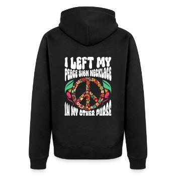 Hippie Costume Tie Dye Peace 70s - Unisex Premium Organic Zip Hoodie - black - Back - Nico (187cm)