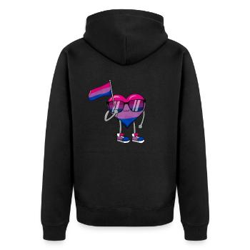 Bi Pride Bisexual Flag Cœur Subtil LGBTQ - Veste à capuche bio Premium Unisexe - noir - Dos - Nico (187cm)