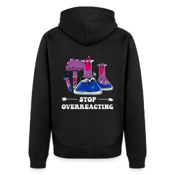 Bi Stolz Bisexuell Flagge Chemie Subtil - Unisex Premium Bio Zip Hoodie - Schwarz - Hinten - Nico (187cm)