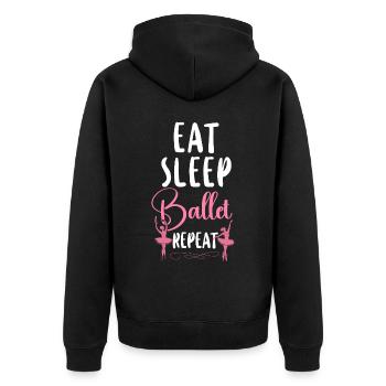 Ballet Dancer Dance Girl Ballerina - Unisex Premium Bio Zip Hoodie - Schwarz - Hinten - Nico (187cm)