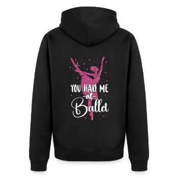 Ballet Dancer Dance Girl Ballerina - Unisex Premium Bio Zip Hoodie - Schwarz - Hinten - Nico (187cm)