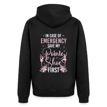 Ballet Dancer Dance Girl Ballerina - Unisex Premium Organic Zip Hoodie - black - Back - Nico (187cm)