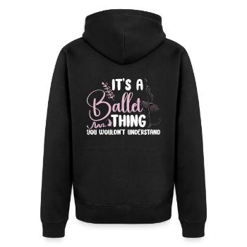 Ballet Dancer Dance Girl Ballerina - Unisex Premium Bio Zip Hoodie - Schwarz - Hinten - Nico (187cm)