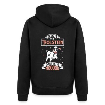 Not in the mood - Holstein - Unisex Premium Organic Zip Hoodie - black - Back - Nico (187cm)
