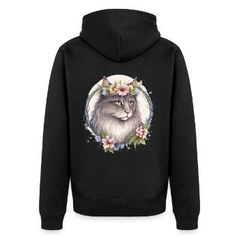 Mignon Norwegian Forest Cat Fleur Crown Cats Pet Ki - Veste à capuche bio Premium Unisexe - noir - Dos - Nico (187cm)