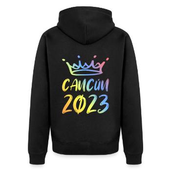 Cancun 2023 - Veste à capuche bio Premium Unisexe - noir - Dos - Nico (187cm)