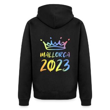 Majorque 2023 - Veste à capuche bio Premium Unisexe - noir - Dos - Nico (187cm)