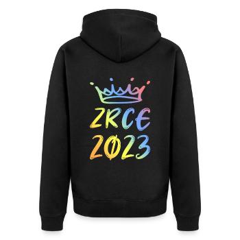 Zrce 2023 - Unisex Premium Bio Zip Hoodie - Schwarz - Hinten - Nico (187cm)