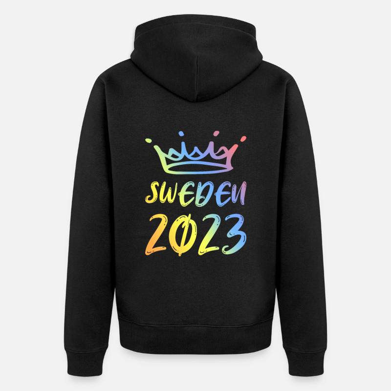 Suède 2023 - Veste à capuche bio Premium Unisexe - noir