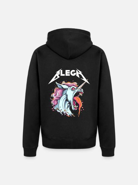 Live Laugh Blegh Blehgssed Heavy Metal Unicorn - Veste à capuche bio Premium Unisexe - noir