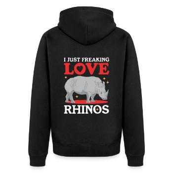 Rhinocéros Rhinocéros Rhinocéros Cadeau - Veste à capuche bio Premium Unisexe - noir - Dos - Nico (187cm)