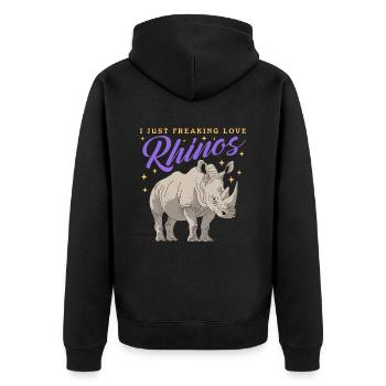 Rhinocéros Rhinocéros Rhinocéros Cadeau - Veste à capuche bio Premium Unisexe - noir - Dos - Nico (187cm)