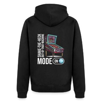 Spiel-flipping-machine-design Für - Unisex Premium Organic Zip Hoodie - black - Back - Nico (187cm)