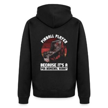 Flipper-design Für Retro-flipper-automaten-spieler - Unisex Premium Organic Zip Hoodie - black - Back - Nico (187cm)