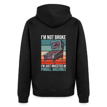 Flipperautomaten-sammler Für Klassischen - Unisex Premium Bio Zip Hoodie - Schwarz - Hinten - Nico (187cm)