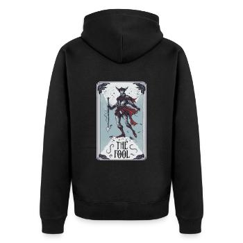 The Fool Tarot Card - Unisex Premium Bio Zip Hoodie - Schwarz - Hinten - Nico (187cm)