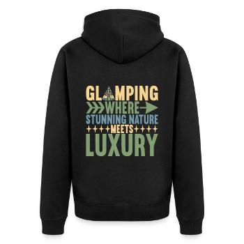 Glamping Glamper - Unisex Premium Bio Zip Hoodie - Schwarz - Hinten - Nico (187cm)
