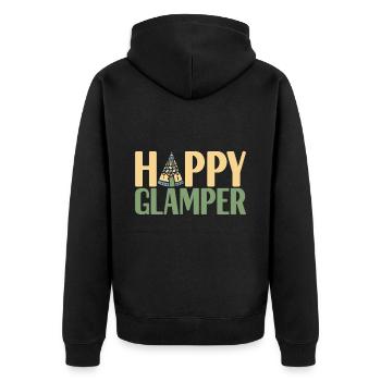 Glamping Glamper - Unisex Premium Bio Zip Hoodie - Schwarz - Hinten - Nico (187cm)