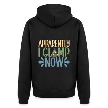 Glamping Glamper - Unisex Premium Bio Zip Hoodie - Schwarz - Hinten - Nico (187cm)