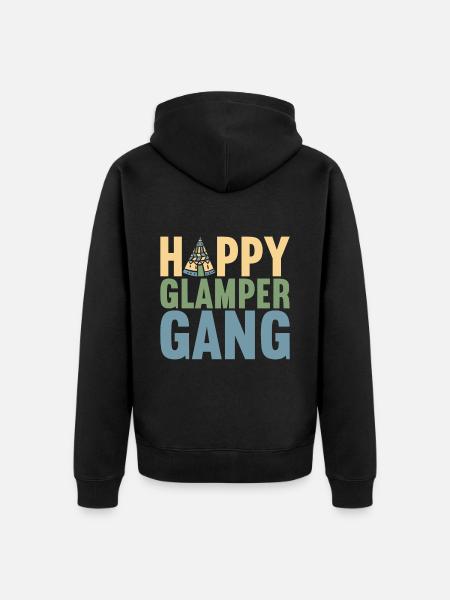 Glamping Glamper - Unisex Premium Organic Zip Hoodie - black