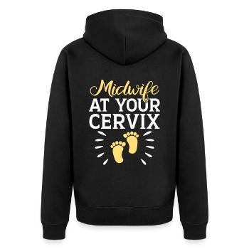 Midwifery Profession Newborn Childbirth Midwife - Unisex Premium Organic Zip Hoodie - black - Back - Nico (187cm)