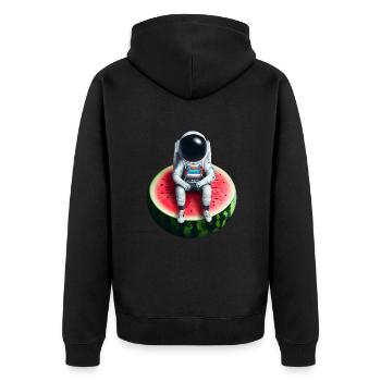 Astronaute sur pastèque - Veste à capuche bio Premium Unisexe - noir - Dos - Nico (187cm)