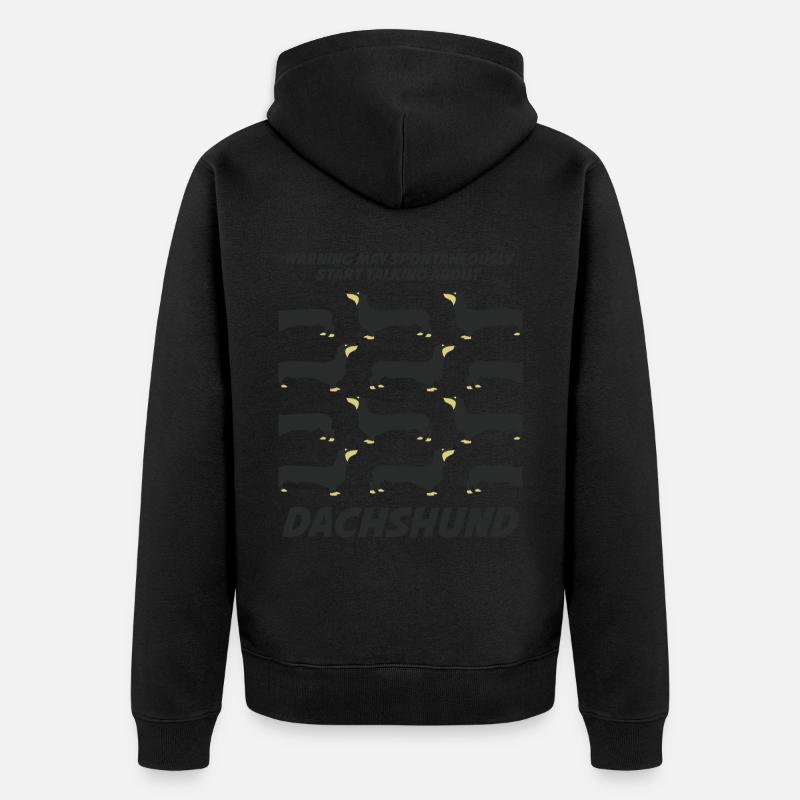 Dachshund Witz - Unisex Premium Bio Zip Hoodie - Schwarz