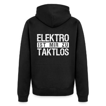 Hubraum Tuner Verbrenner Motor Tuning - Unisex Premium Bio Zip Hoodie - Schwarz - Hinten - Nico (187cm)