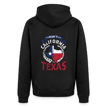California Texas Pride Texan Sayings Texan - Unisex Premium Organic Zip Hoodie - black - Back - Nico (187cm)