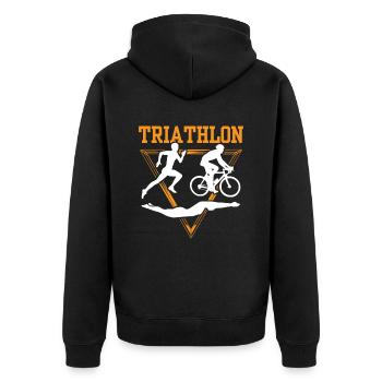 Triathlon Sport Triathlète Triathlète Triathlons - Veste à capuche bio Premium Unisexe - noir - Dos - Nico (187cm)