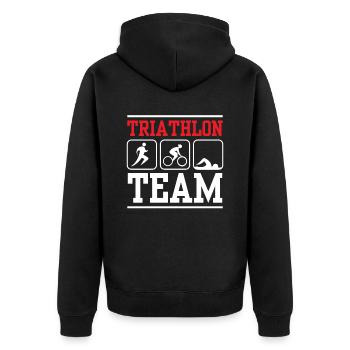 Triathlon Team Triathlons Triathlete Triathlete - Unisex Premium Organic Zip Hoodie - black - Back - Nico (187cm)