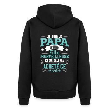 Papa Cadeaux De La Fête Des Pères - Veste à capuche bio Premium Unisexe - noir - Dos - Nico (187cm)