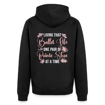Ballet Danseuse Danse Ballerine - Veste à capuche bio Premium Unisexe - noir - Dos - Nico (187cm)