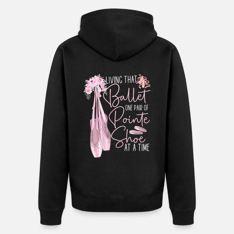 Ballet Danseuse Danse Ballerine - Veste à capuche bio Premium Unisexe - noir