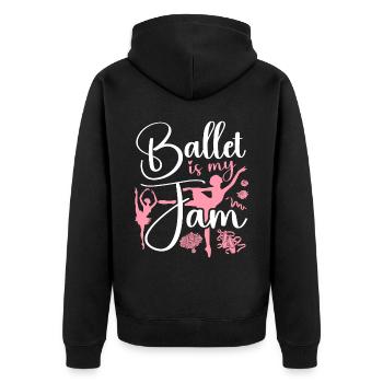 Ballet Dancer Dance Girl Ballerina - Unisex Premium Bio Zip Hoodie - Schwarz - Hinten - Nico (187cm)