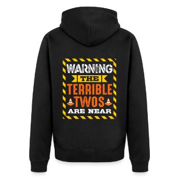 Attention: Les horribles jumeaux sont proches - Veste à capuche bio Premium Unisexe - noir - Dos - Nico (187cm)