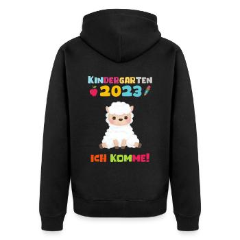 Kindergarten 2023 Ich Komme Jungen Kita Geschenk - Unisex Premium Bio Zip Hoodie - Schwarz - Hinten - Nico (187cm)