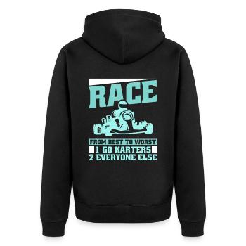 Go Kart Karting Karting Driver Cool - Unisex Premium Organic Zip Hoodie - black - Back - Nico (187cm)
