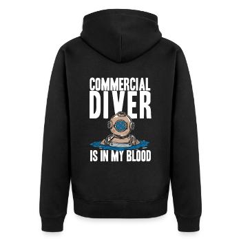 Plongée Plongeur Cool Commercial Diving - Veste à capuche bio Premium Unisexe - noir - Dos - Nico (187cm)