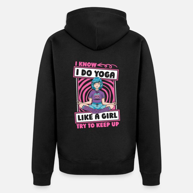 Yoga drôle - Veste à capuche bio Premium Unisexe - noir