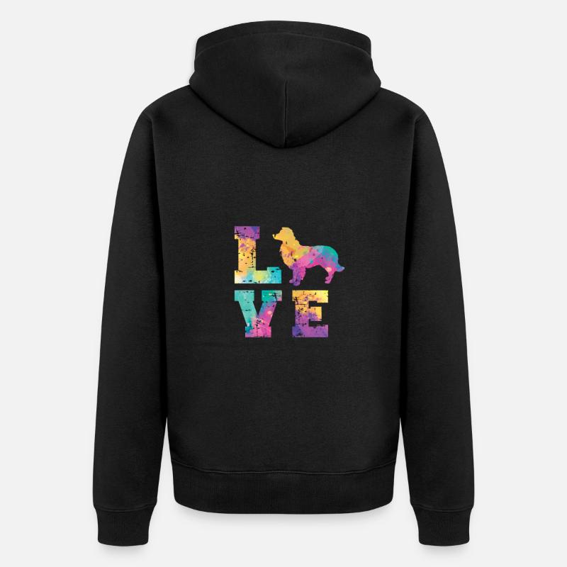 Border Collie Love - Veste à capuche bio Premium Unisexe - noir