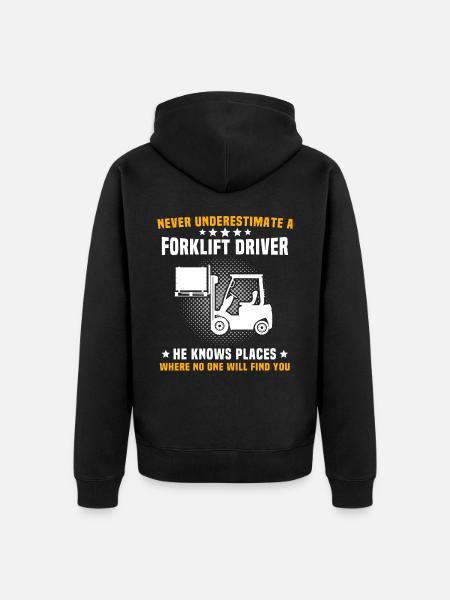 Staplerfahrer Stapler Gabelstapler - Unisex Premium Bio Zip Hoodie - Schwarz