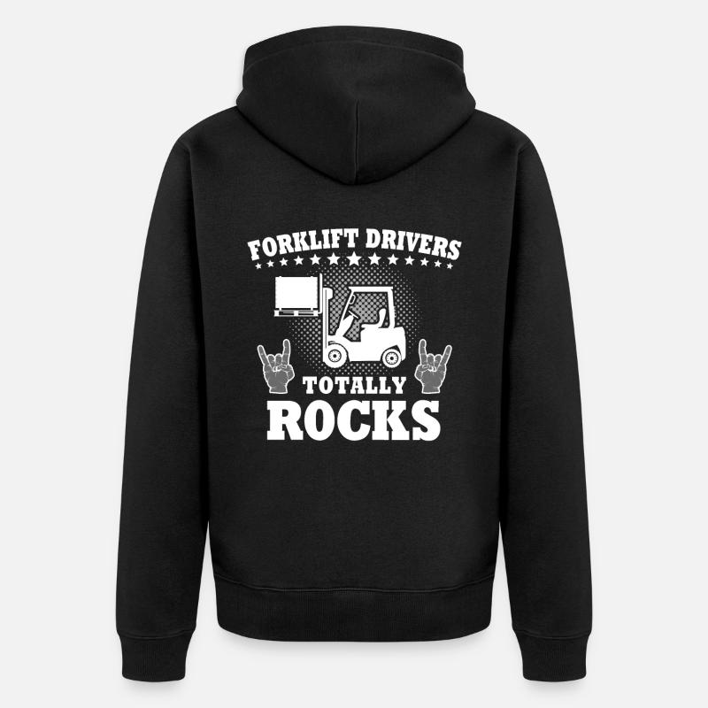 Staplerfahrer Stapler Gabelstapler - Unisex Premium Bio Zip Hoodie - Schwarz