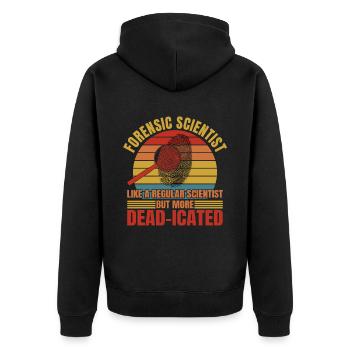 Criminalistique Plus de criminologie morte - Veste à capuche bio Premium Unisexe - noir - Dos - Nico (187cm)