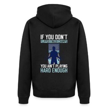 Flipper-spieler-design Für Retro-flipper-spieler - Unisex Premium Organic Zip Hoodie - black - Back - Nico (187cm)